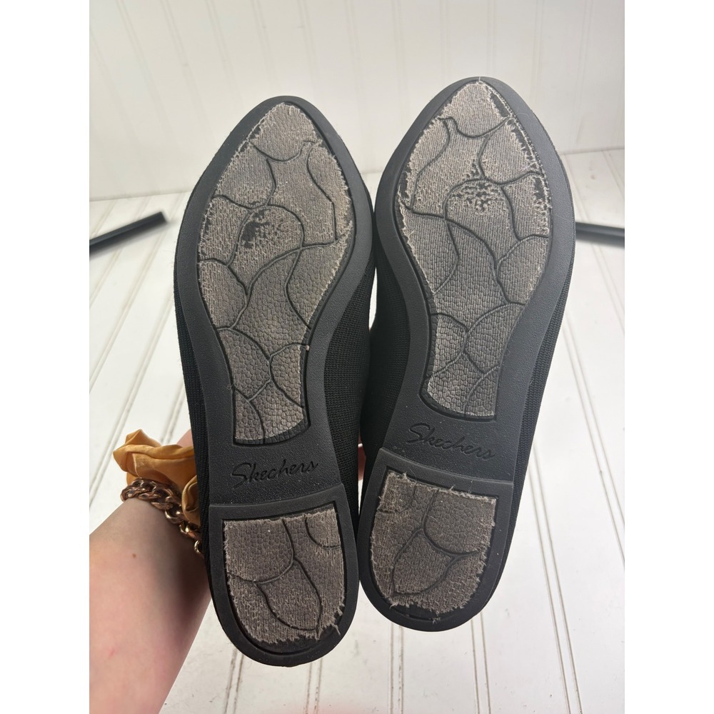 Skechers Cleo Style Stretch Fit Black Knit Ballet Flats Women's Size 7.5 - Picture 7 of 10